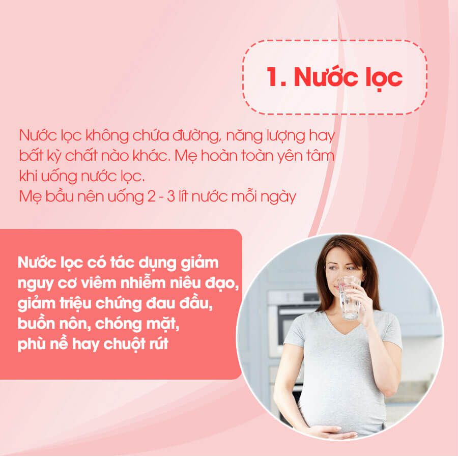 Nước uống với bà bầu