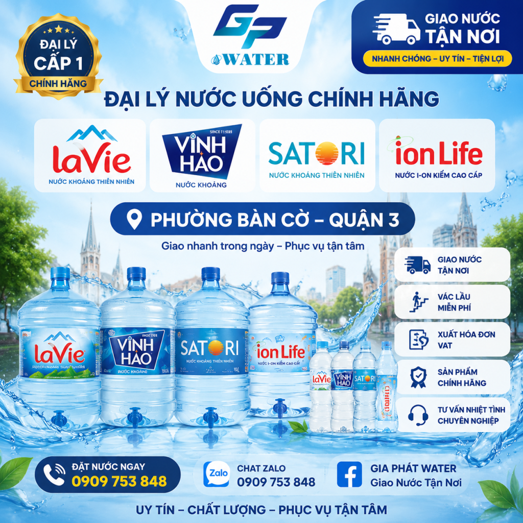 Gia Phát Water cam kết giao nước uống chính hãng, nhanh chóng và tận tâm tại Phường Phú Lâm.