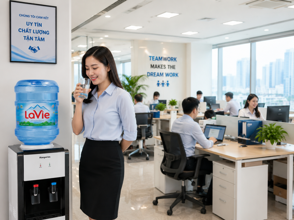 Nước khoáng Lavie giúp bổ sung nước và khoáng chất cho cơ thể mỗi ngày.