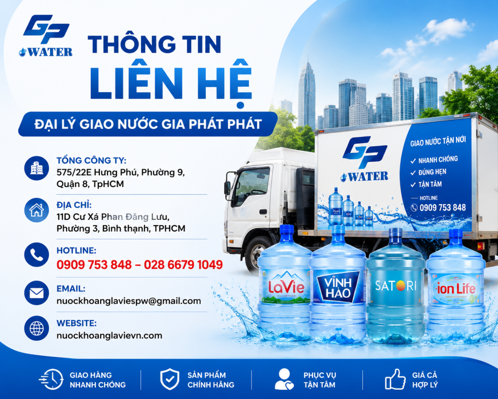 Liên Hệ Đặt nước nhanh qua Hotline, Zalo hoặc Website của Gia Phát Water.