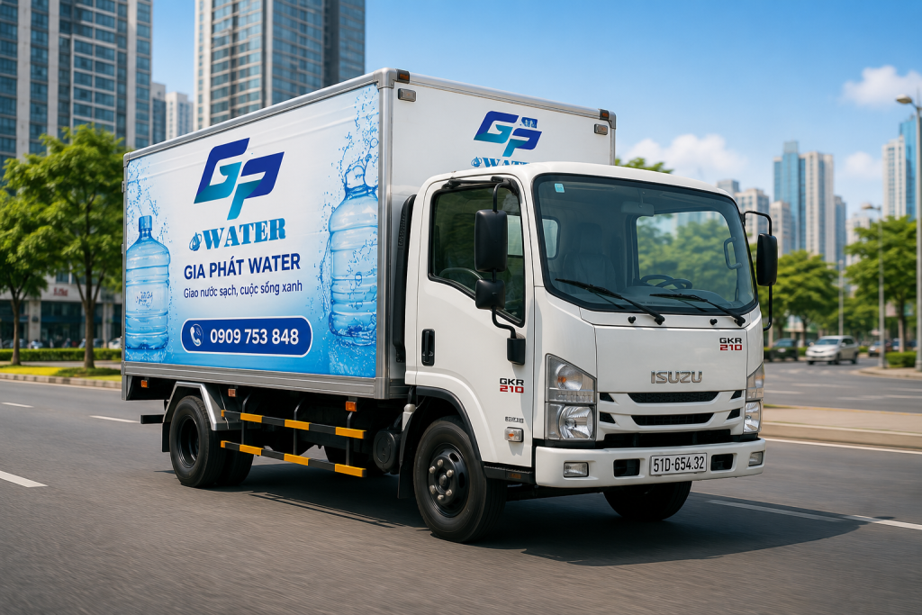 Giao nước tận nơi đến chung cư, nhà phố và văn phòng tại Phường Tân Thuận.